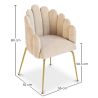 Sedia da Pranzo Glam Design Conchiglia in Velluto - Gambe Dorate - Shell image 7