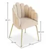 Sedia da Pranzo Glam Design Conchiglia in Velluto - Gambe Dorate - Shell image 7