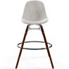 Sgabello da Bar in Velluto - Design Scandinavo e Gambe in Legno Scuro - Skögur image 7