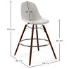 Sgabello da Bar in Velluto - Design Scandinavo e Gambe in Legno Scuro - Skögur image 7