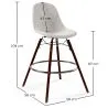 Sgabello da Bar in Velluto - Design Scandinavo e Gambe in Legno Scuro - Skögur image 7