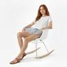 Sedia a Dondolo - Design Scandinavo - Gambe in Legno e Metallo - Nordika image 7