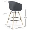 Sgabello da Bar - Design Scandinavo - Gambe in Legno Naturale - Melania image 7