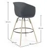 Sgabello da Bar - Design Scandinavo - Gambe in Legno Naturale - Melania image 7