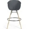 Sgabello da Bar - Design Scandinavo - Gambe in Legno Naturale - Melania image 7