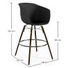 Sgabello da Bar - Design Scandinavo - Gambe in Legno Scuro - Pirela image 7