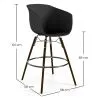 Sgabello da Bar - Design Scandinavo - Gambe in Legno Scuro - Pirela image 7