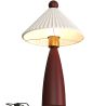 Lampada da tavolo con base in legno e paralume in cemento bianco - Ambiana image 7