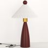 Lampada da tavolo con base in legno e paralume in cemento bianco - Ambiana image 7