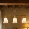 Lampada a Sospensione in Metallo Dorato Anticato con 3 Paralumi - Bubles image 7
