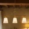 Lampada a Sospensione in Metallo Dorato Anticato con 3 Paralumi - Bubles image 7