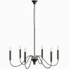 Lampada a Sospensione in Metallo Stile Lampadario Nero Opaco – 6 Bracci - Lumella image 7
