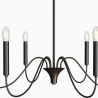 Lampada a Sospensione in Metallo Stile Lampadario Nero Opaco – 6 Bracci - Lumella image 7