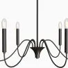 Lampada a Sospensione in Metallo Stile Lampadario Nero Opaco – 6 Bracci - Lumella image 7