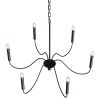 Lampada a Sospensione in Metallo Stile Lampadario Nero Opaco – 6 Bracci - Lumella image 7