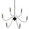 Lampada a Sospensione in Metallo Stile Lampadario Nero Opaco – 6 Bracci - Lumella image 7