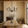 Lampada a Sospensione in Metallo Stile Lampadario Nero Opaco – 6 Bracci - Lumella image 7