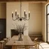 Lampada a Sospensione in Metallo Stile Lampadario Nero Opaco – 6 Bracci - Lumella image 7