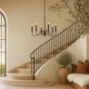 Lampada a Sospensione in Metallo Stile Lampadario Nero Opaco – 6 Bracci - Lumella image 7