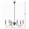 Lampada a Sospensione in Metallo Stile Lampadario Nero Opaco – 6 Bracci - Lumella image 7