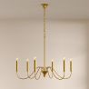 Lampada a sospensione dorata a 6 bracci – Stile lampadario moderno in metallo - Vintessa image 7