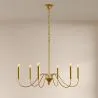 Lampada a sospensione dorata a 6 bracci – Stile lampadario moderno in metallo - Vintessa image 7
