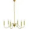 Lampada a sospensione dorata a 6 bracci – Stile lampadario moderno in metallo - Vintessa image 7