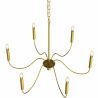 Lampada a sospensione dorata a 6 bracci – Stile lampadario moderno in metallo - Vintessa image 7