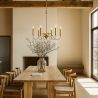 Lampada a sospensione dorata a 6 bracci – Stile lampadario moderno in metallo - Vintessa image 7