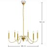 Lampada a sospensione dorata a 6 bracci – Stile lampadario moderno in metallo - Vintessa image 7