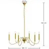 Lampada a sospensione dorata a 6 bracci – Stile lampadario moderno in metallo - Vintessa image 7