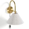 Lampada da Parete Vintage Dorata con Spina e Interruttore - Boly image 7