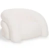 Poltrona Moderna Rivestita In Tessuto Bouclé Bianco Crema – Design Curvo E Confortevole - Gab image 7