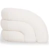 Poltrona Moderna Rivestita In Tessuto Bouclé Bianco Crema – Design Curvo E Confortevole - Gab image 7