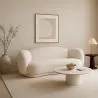 Divano Curvo Rivestito In Bouclé Bianco – Design Moderno Ed Elegante - Sorela image 7