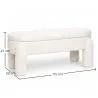 Panca Con Contenitore Rivestita In Tessuto Bouclé Bianco Panna – Seduta Moderna Per Soggiorno E Camera - Boreta image 7