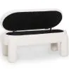 Panca Con Contenitore Rivestita In Tessuto Bouclé Bianco Panna – Seduta Moderna Per Soggiorno E Camera - Boreta image 7