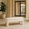 Panca Con Contenitore Rivestita In Tessuto Bouclé Bianco Panna – Seduta Moderna Per Soggiorno E Camera - Boreta image 7
