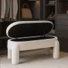 Panca Con Contenitore Rivestita In Tessuto Bouclé Bianco Panna – Seduta Moderna Per Soggiorno E Camera - Boreta image 7