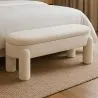 Panca Con Contenitore Rivestita In Tessuto Bouclé Bianco Panna – Seduta Moderna Per Soggiorno E Camera - Boreta image 7