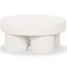 Pouf Di Design In Bouclé Bianco – Tavolino Moderno - Sera image 7