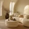 Pouf Moderno Con Contenitore Rivestito In Tessuto Bouclé Multifunzionale Come Tavolino Da Caffè - Dass image 7
