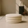 Pouf Moderno Con Contenitore Rivestito In Tessuto Bouclé Multifunzionale Come Tavolino Da Caffè - Dass image 7