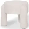 Sgabello Rivestito In Tessuto Bouclé Bianco Panna – Seduta Moderna Per Soggiorno E Camera - Boreta image 7
