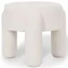 Sgabello Rivestito In Tessuto Bouclé Bianco Panna – Seduta Moderna Per Soggiorno E Camera - Boreta image 7