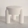 Sgabello Rivestito In Tessuto Bouclé Bianco Panna – Seduta Moderna Per Soggiorno E Camera - Boreta image 7
