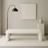Panca Rivestita In Tessuto Bouclé Bianco - Moderna Elegante Minimalista - Karla image 7