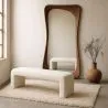 Panca Rivestita In Tessuto Bouclé Bianco - Moderna Elegante Minimalista - Karla image 7