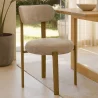 Sedia da pranzo Rivestita in chenille - Gambe effetto rovere - Design ergonomico e moderno - Okare image 7