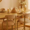 Sedia da pranzo Rivestita in chenille - Gambe effetto rovere - Design ergonomico e moderno - Okare image 7